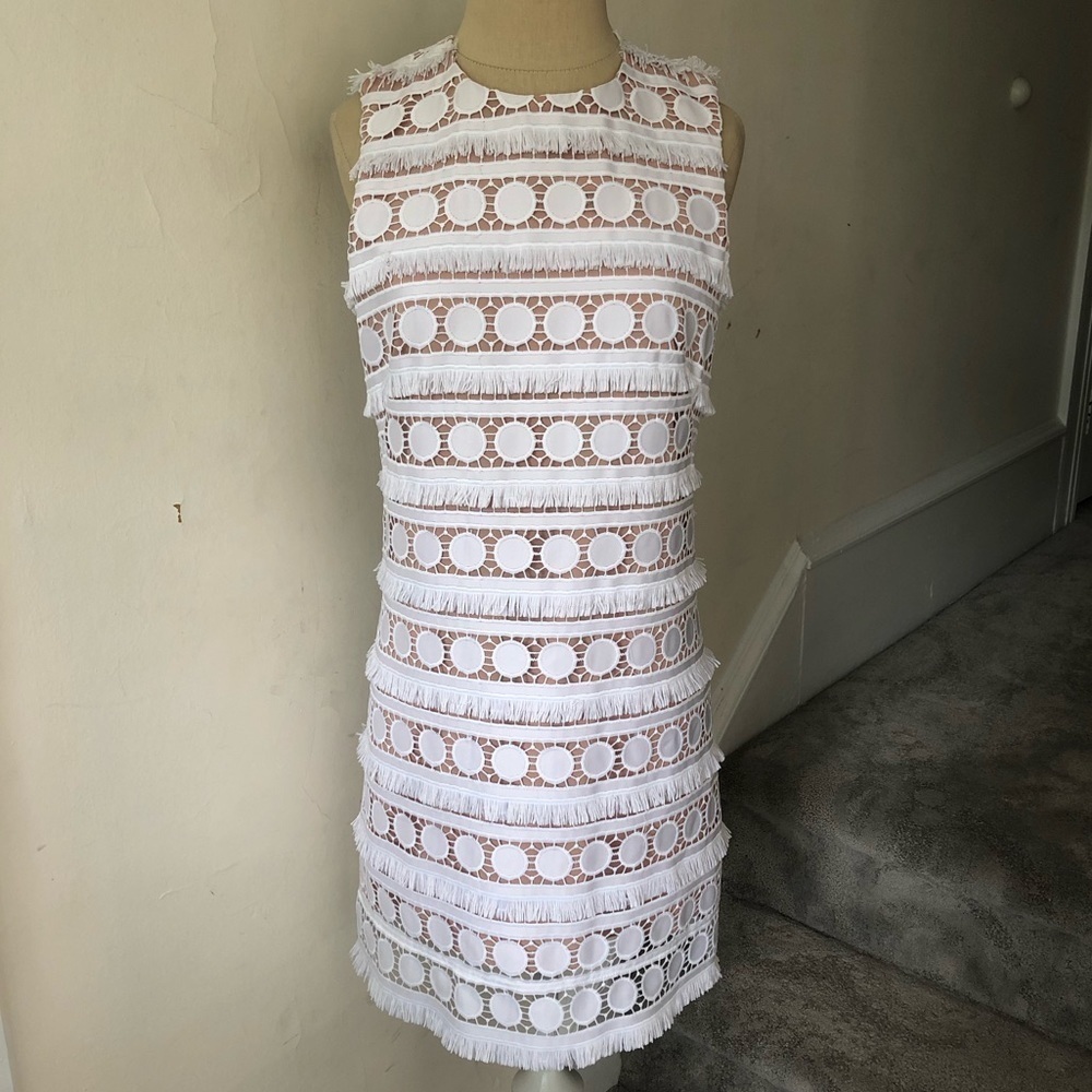 Nicole Miller Broderie Anglaise Crochet Dress EUC